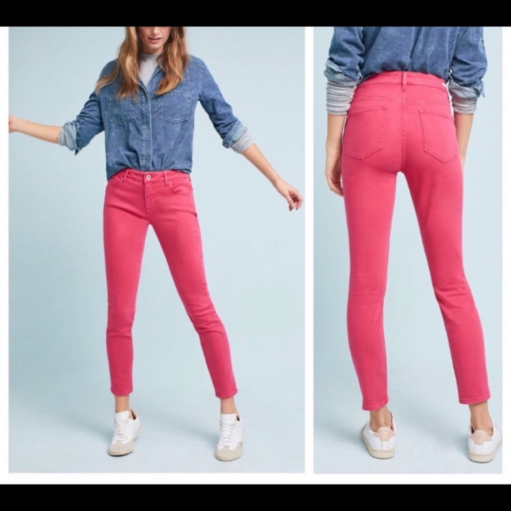 Anthropologie Red Pilcro skinny cropped jeans